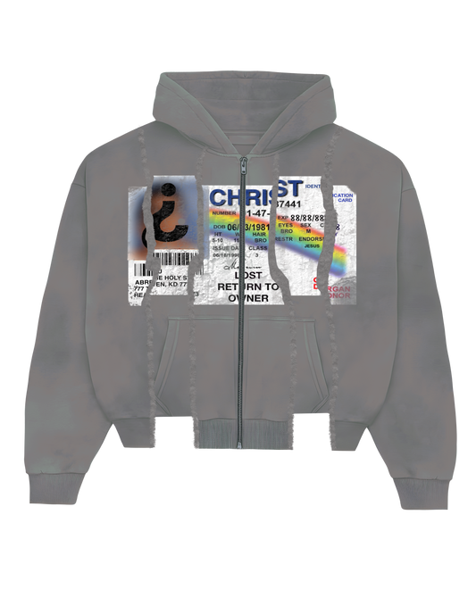 WASHED GREY “FYID” ZIP UP