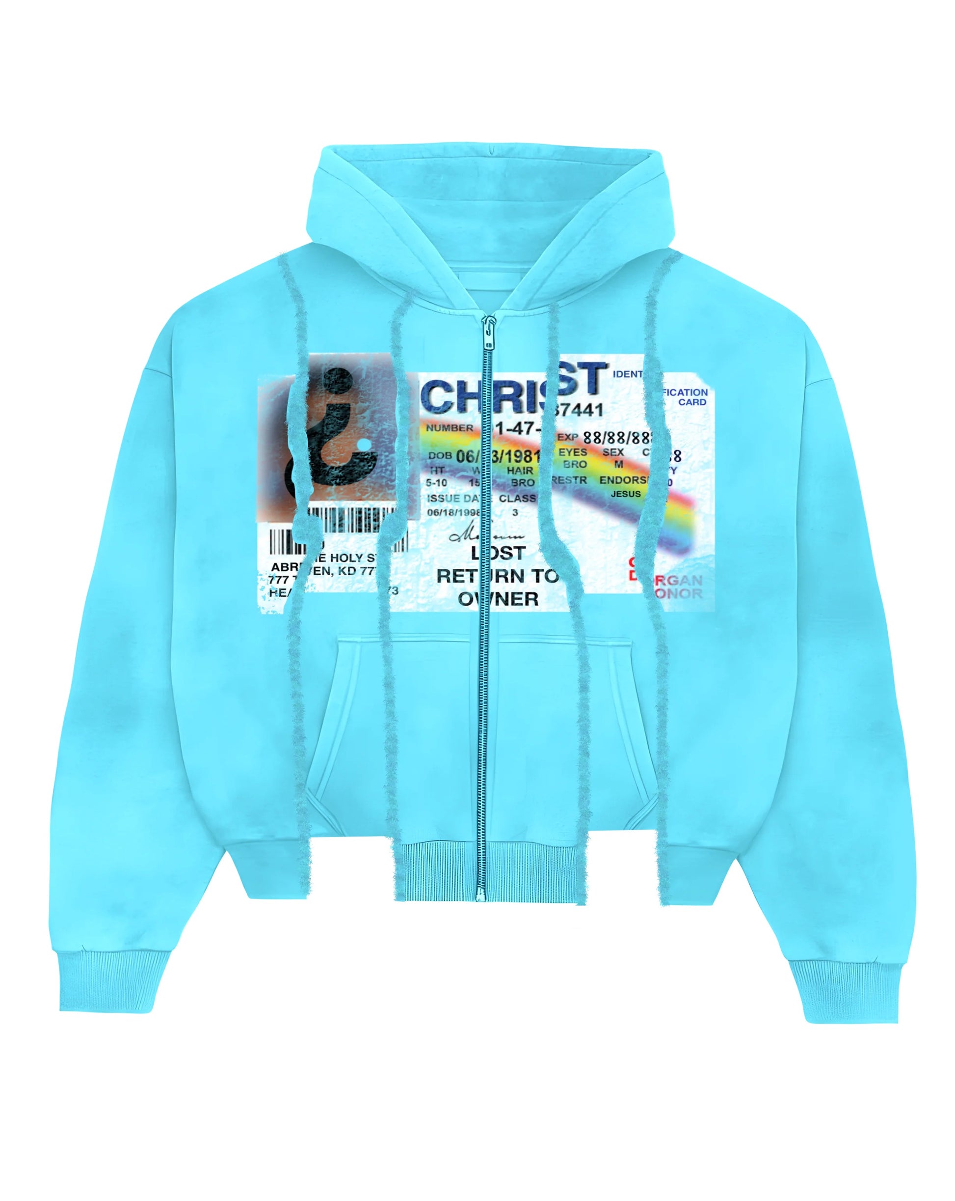 PASTEL BLUE “FYID” ZIP UP