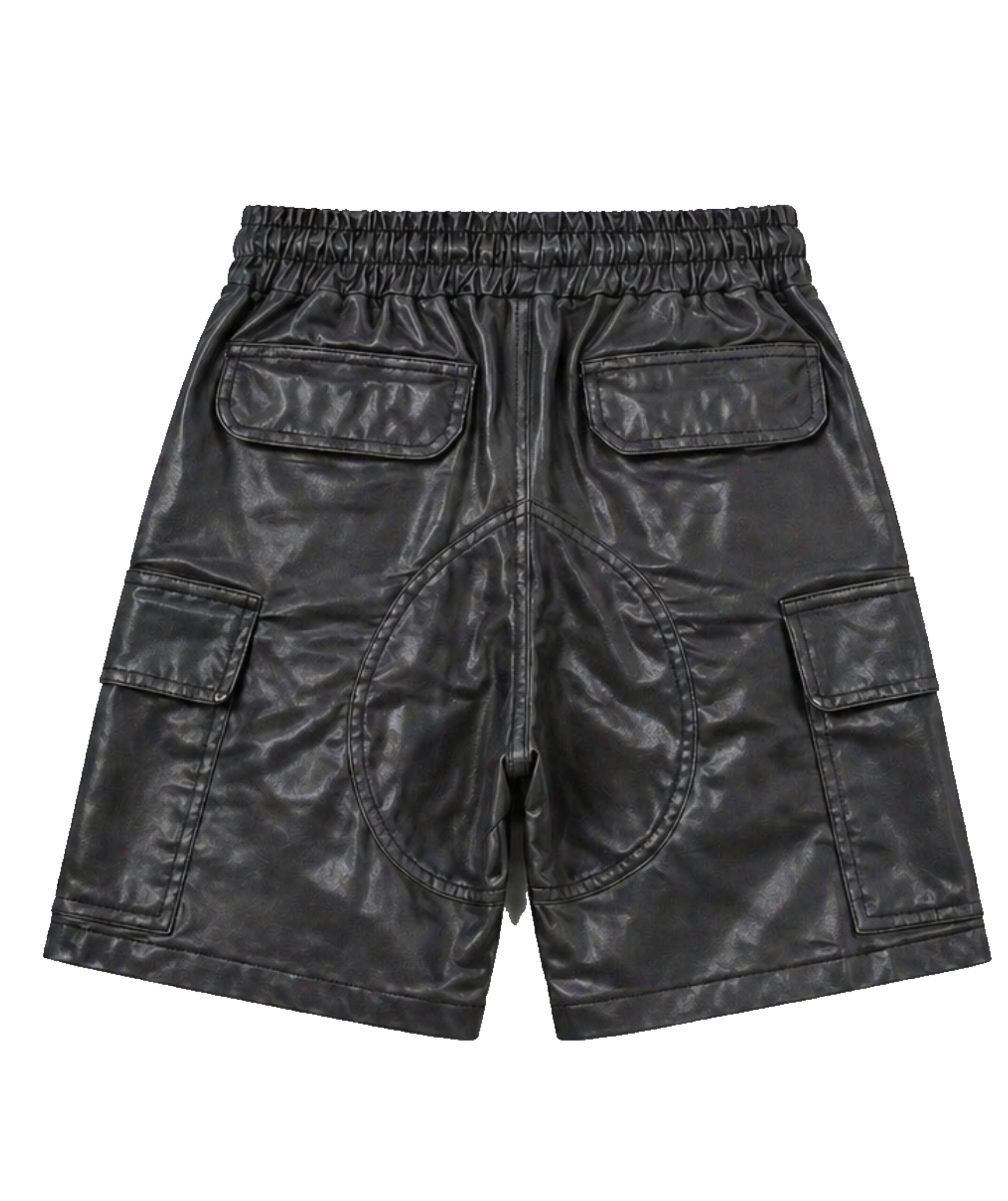 Black Katakana Waxed Denim Shorts